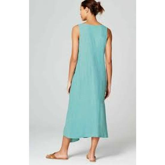 J. Jill Aqua Blue Linen Blend Tank Dress S - Picture 3 of 3